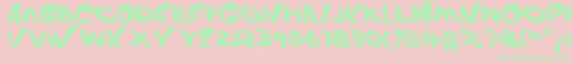 Fonte VtcScreamitloudRegular – fontes verdes em um fundo rosa