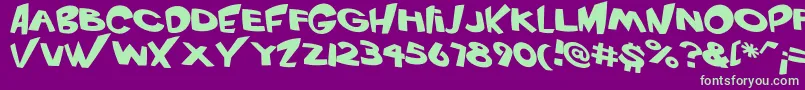 Fonte VtcScreamitloudRegular – fontes verdes em um fundo violeta