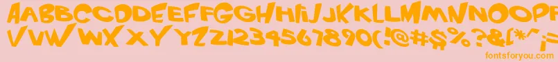 VtcScreamitloudRegular-Schriftart – Orangefarbene Schriften auf rosa Hintergrund