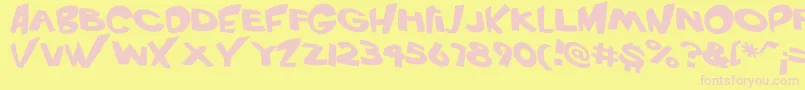 VtcScreamitloudRegular Font – Pink Fonts on Yellow Background