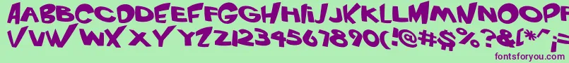 VtcScreamitloudRegular Font – Purple Fonts on Green Background