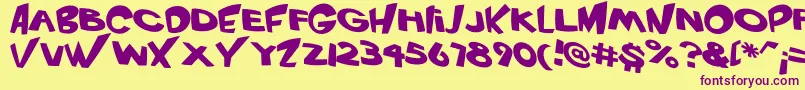 VtcScreamitloudRegular Font – Purple Fonts on Yellow Background