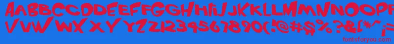 Шрифт VtcScreamitloudRegular – красные шрифты на синем фоне