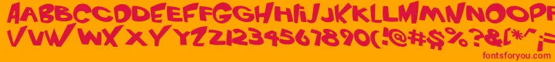 VtcScreamitloudRegular Font – Red Fonts on Orange Background