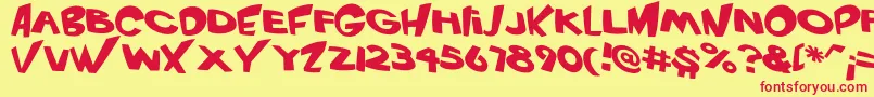 VtcScreamitloudRegular Font – Red Fonts on Yellow Background