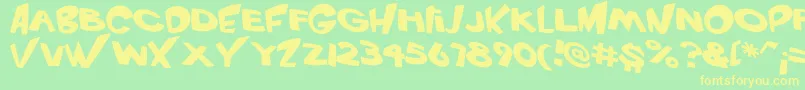 VtcScreamitloudRegular Font – Yellow Fonts on Green Background