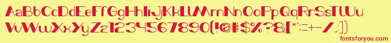 Czcionka MorningSunshine – czerwone czcionki na żółtym tle