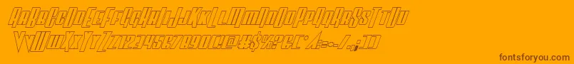 Vindicatoroutital-Schriftart – Braune Schriften auf orangefarbenem Hintergrund
