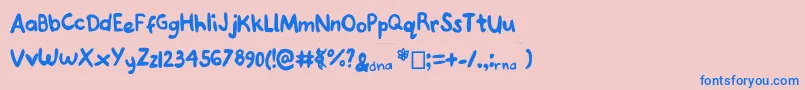 Joannedeoxyribose Font – Blue Fonts on Pink Background