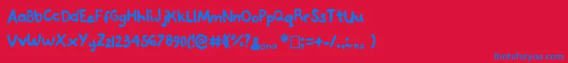 Joannedeoxyribose Font – Blue Fonts on Red Background