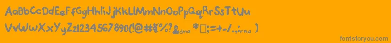 Joannedeoxyribose-Schriftart – Graue Schriften auf orangefarbenem Hintergrund