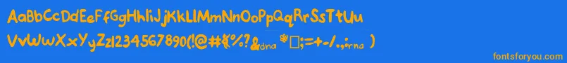 Joannedeoxyribose Font – Orange Fonts on Blue Background