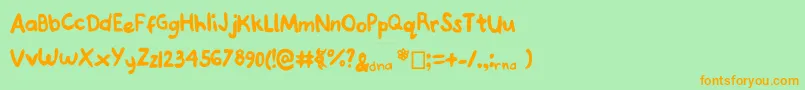 Joannedeoxyribose Font – Orange Fonts on Green Background