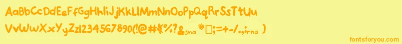 Joannedeoxyribose Font – Orange Fonts on Yellow Background