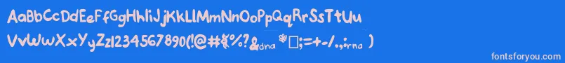 Joannedeoxyribose Font – Pink Fonts on Blue Background