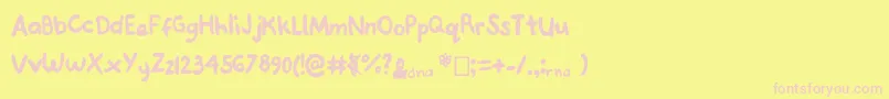 Joannedeoxyribose Font – Pink Fonts on Yellow Background