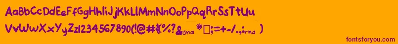 Joannedeoxyribose Font – Purple Fonts on Orange Background
