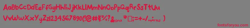 Joannedeoxyribose-Schriftart – Rote Schriften auf grauem Hintergrund
