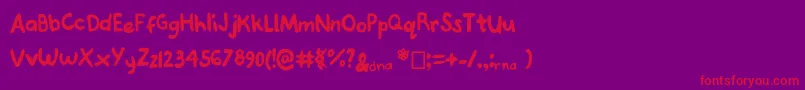 Joannedeoxyribose Font – Red Fonts on Purple Background
