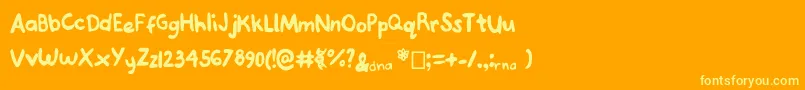Joannedeoxyribose Font – Yellow Fonts on Orange Background