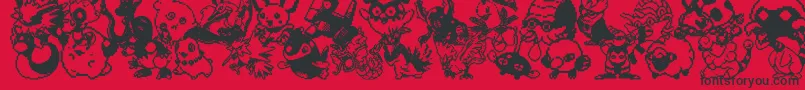 Fonte Pokpix3 – fontes pretas em um fundo vermelho