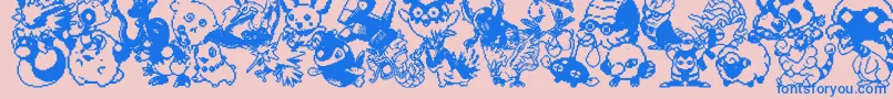 Pokpix3 Font – Blue Fonts on Pink Background