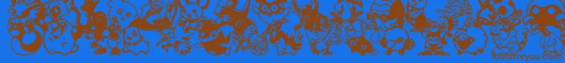 Pokpix3 Font – Brown Fonts on Blue Background