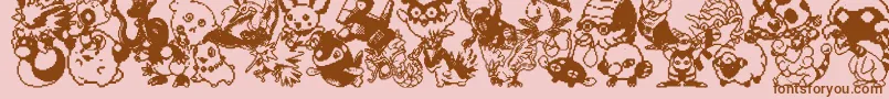 Pokpix3 Font – Brown Fonts on Pink Background