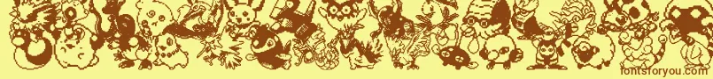 Pokpix3 Font – Brown Fonts on Yellow Background