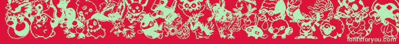 Шрифт Pokpix3 – зелёные шрифты на красном фоне