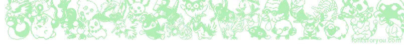 Pokpix3-Schriftart – Grüne Schriften auf weißem Hintergrund