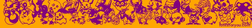 Pokpix3 Font – Purple Fonts on Orange Background