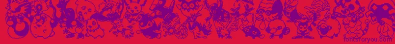 Pokpix3 Font – Purple Fonts on Red Background