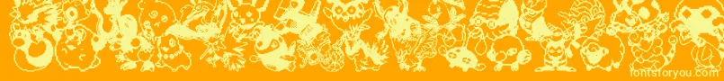 Pokpix3 Font – Yellow Fonts on Orange Background