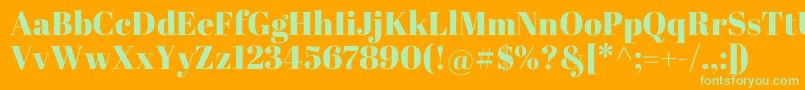 AbrilFatface Font – Green Fonts on Orange Background