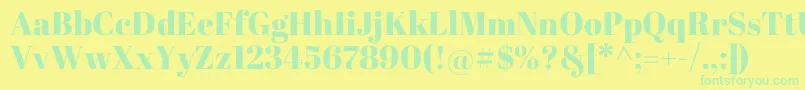 AbrilFatface Font – Green Fonts on Yellow Background
