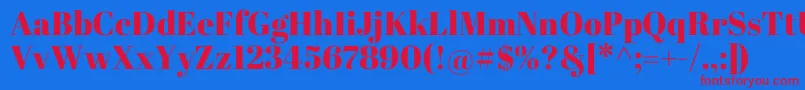 AbrilFatface Font – Red Fonts on Blue Background