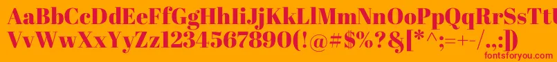 AbrilFatface Font – Red Fonts on Orange Background