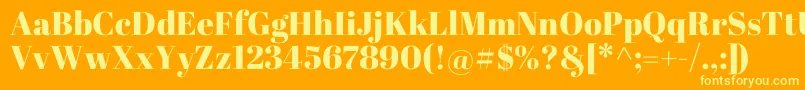 フォントAbrilFatface – オレンジの背景に黄色の文字