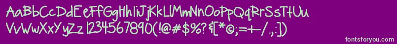 Helloboomerang Font – Green Fonts on Purple Background