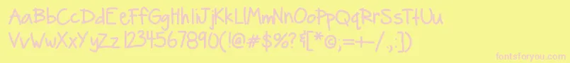 Helloboomerang Font – Pink Fonts on Yellow Background