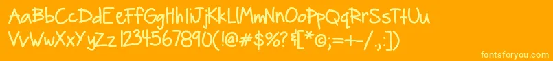 Шрифт Helloboomerang – жёлтые шрифты на оранжевом фоне
