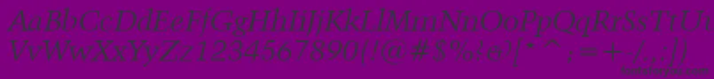 Kuenstler480ItalicBt Font – Black Fonts on Purple Background