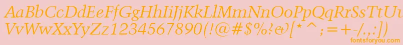 Kuenstler480ItalicBt Font – Orange Fonts on Pink Background