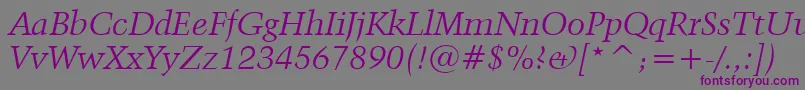 Kuenstler480ItalicBt Font – Purple Fonts on Gray Background