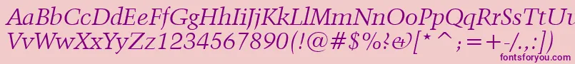 Kuenstler480ItalicBt Font – Purple Fonts on Pink Background