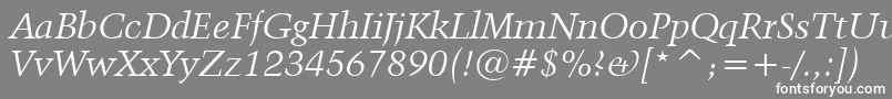 Kuenstler480ItalicBt Font – White Fonts on Gray Background