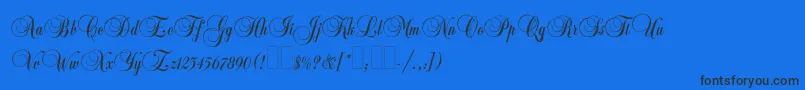 Шрифт Balmoralplain – чёрные шрифты на синем фоне