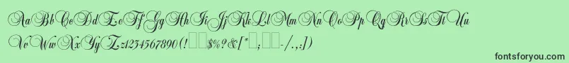 フォントBalmoralplain – 緑の背景に黒い文字