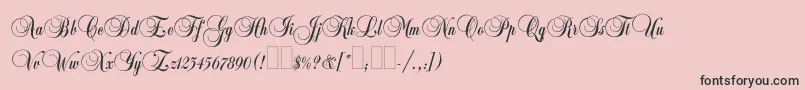Balmoralplain-Schriftart – Schwarze Schriften auf rosa Hintergrund